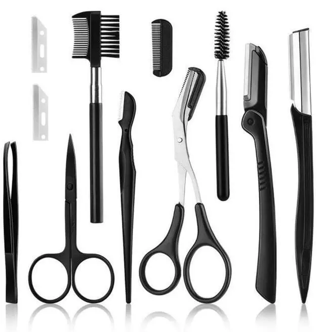 Main image of Eyebrow Kit, Multipurpose Dermaplaning Tool Face kits | Eyebrow Razor Eyebrow Tool Kit for Women Girl, Men for Eyebrow Grooming Set (11 in 1)