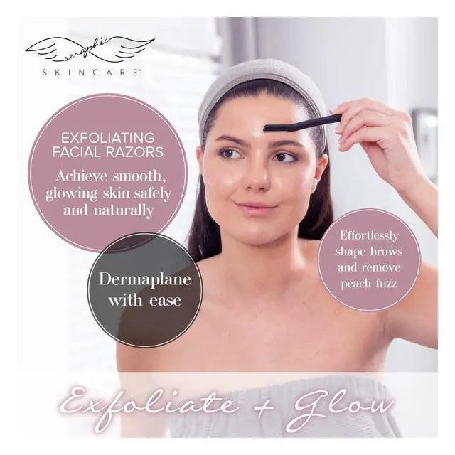 Alt view image 2 of 7 - Exfoliating Facial Razors Blades 3pc for Women Face, Eyebrows & Peach Fuzz | Wheat Straw Handle & Swedish Stainless Steel Blades, Dermaplane Face Razor for Women, Eyebrows, Peach Fuzz & Exfoliation