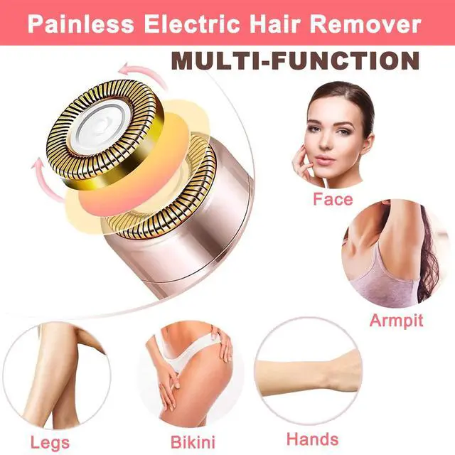 Alt view image 4 of 6 - Facial Hair Remover, Removal Shaver for Women, USB Rechargeable IPX6 Waterproof Eyebrow Face Razor Trimmer for Lips, Body, Arms, Mustaches, Fuzz and Chin (Blue)