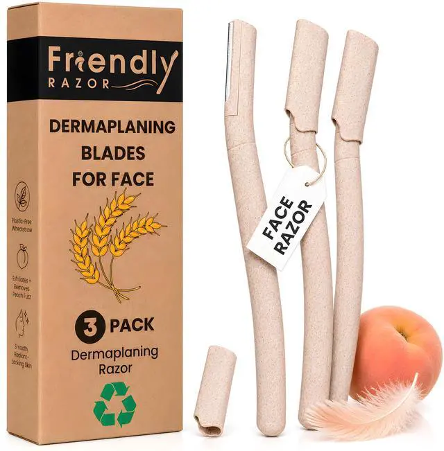 Main image of Eyebrow Razor - Dermaplane for Women - Dermaplaning Tool for Face | Peach Fuzz Remover, Exfoliates Skin, Facial Hair Touchups, Microblade Use, Dermaplane Blade, Facial Razors by Friendly Razor