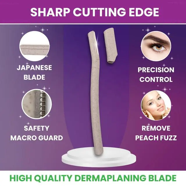 Alt view image 2 of 7 - Eyebrow Razor - Dermaplane for Women - Dermaplaning Tool for Face | Peach Fuzz Remover, Exfoliates Skin, Facial Hair Touchups, Microblade Use, Dermaplane Blade, Facial Razors by Friendly Razor
