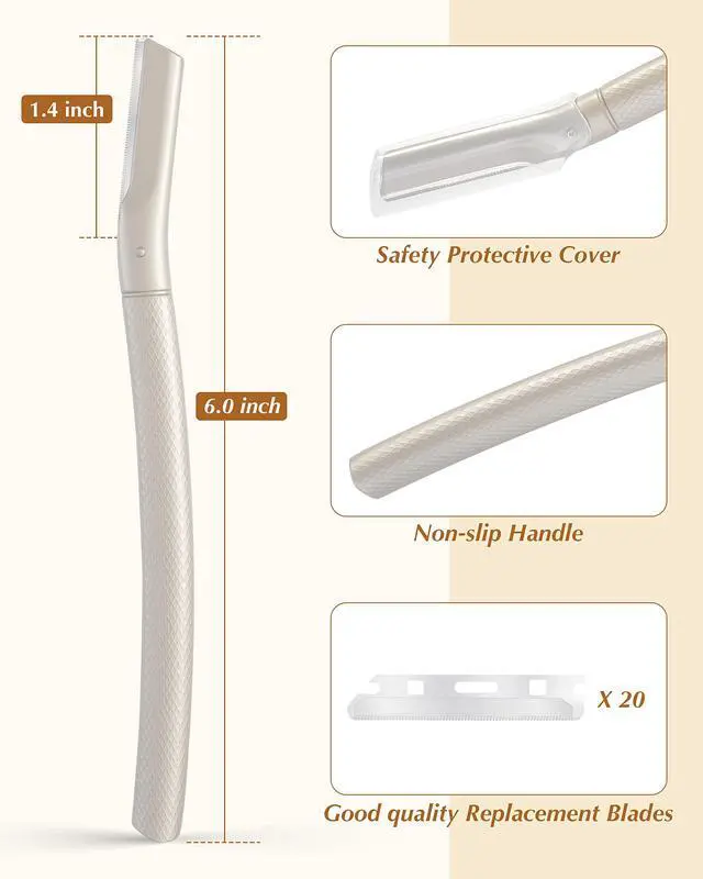 Alt view image 4 of 7 - Razor for Face Professional, Facial Razors for Women&Men Face with 20 Blade Refills, Eyebrow Razor for Women and Men