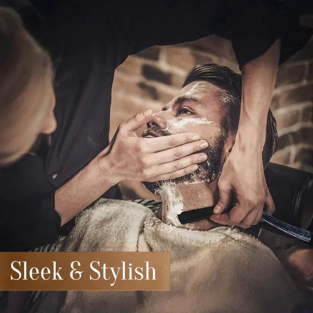 Alt view image 3 of 7 - Straight Razors for Men - Professional Barber Straight Edge Razor Kit with 100 Blades, Wooden Stainless Steel Barbero Shaver for a Smooth & Precise Shave, Premium Barber Razor for Men's Shaving