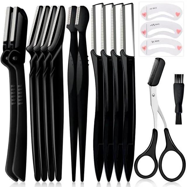 Main image of Eyebrow Razor Pack, Multipurpose Dermaplaning Face Razors for Women Facial Hair Removal/Exfoliating/Eyebrow Face Shavers/Peachfuzz, Bulk Straight Eyebrow Trimmers for Women