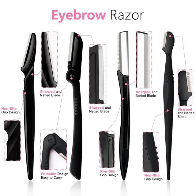 Alt view image 5 of 7 - Eyebrow Razor Pack, Multipurpose Dermaplaning Face Razors for Women Facial Hair Removal/Exfoliating/Eyebrow Face Shavers/Peachfuzz, Bulk Straight Eyebrow Trimmers for Women