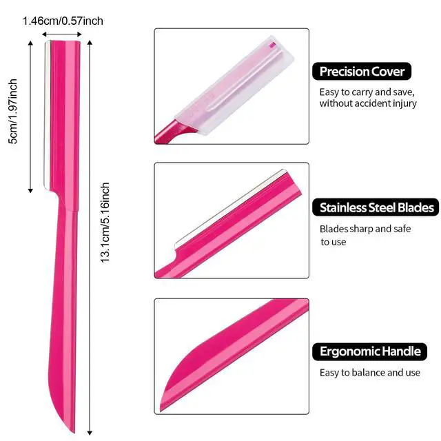 Alt view image 2 of 6 - 10Pcs Face Razor for Women Exfoliating Dermaplaning Tool, Dermaplane Razor Peach Fuzz Removal, Eyebrow Shaper Trimmer Facial Shaver Help Exfoliate and Smooth the Skin