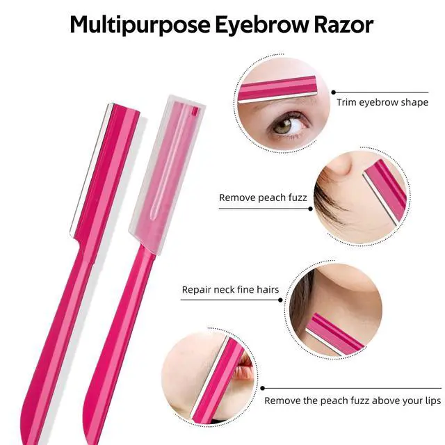 Alt view image 4 of 6 - 10Pcs Face Razor for Women Exfoliating Dermaplaning Tool, Dermaplane Razor Peach Fuzz Removal, Eyebrow Shaper Trimmer Facial Shaver Help Exfoliate and Smooth the Skin