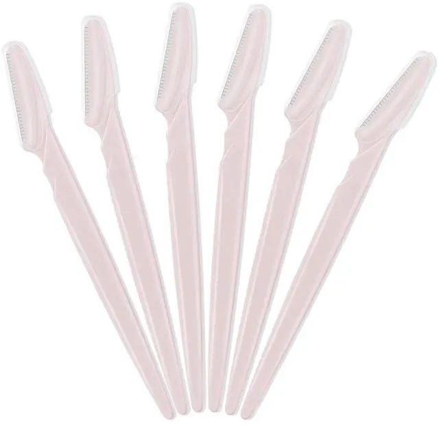 Main image of 6 Pcs Eyebrow Razor Face Razors Multipurpose Facial Razors for Women Men Eyebrow Trimmers Shaver with Protective Cover Dermaplaning Facial Hair Removal Tools Light Pink