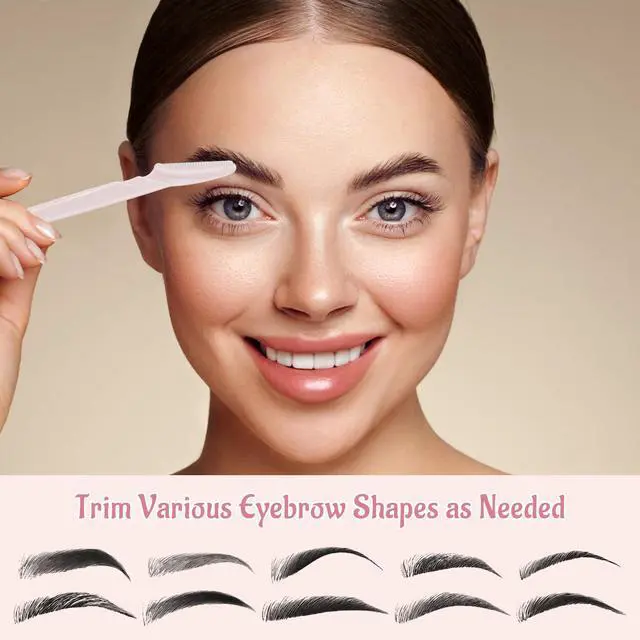 Alt view image 4 of 7 - 6 Pcs Eyebrow Razor Face Razors Multipurpose Facial Razors for Women Men Eyebrow Trimmers Shaver with Protective Cover Dermaplaning Facial Hair Removal Tools Light Pink