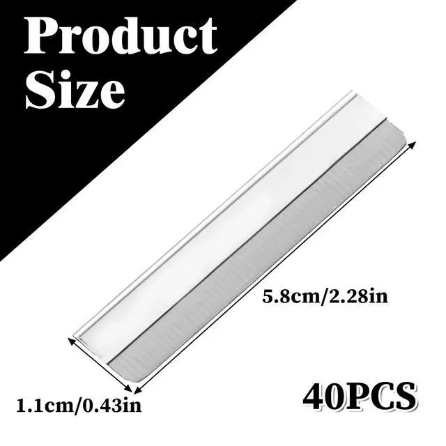 Alt view image 2 of 7 - Straight Razor Blades, 40 Pcs Stainless Steel Brow Razor Single Edge Disposable Safety Eyebrow Trimmer Facial Hair Removers Shaving Tools Blade Refills for Men and Women