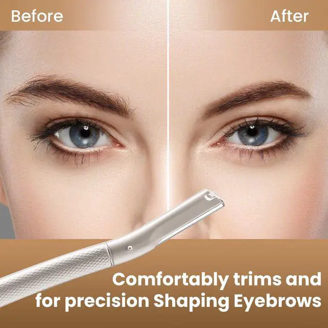 Alt view image 3 of 6 - Razor for Women Face with 10 Blade Refills | Peach Fuzz Removal, Eyebrow Hair Trimmer, Stainless Steel Exfoliating Blades, For sensitive skin