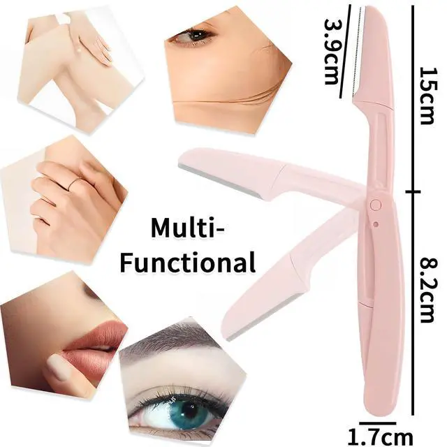 Alt view image 6 of 6 - Dermaplaning Razors Tool for Women Face,3 PCS Eyebrow Razor | Facial Hair Removal for Women