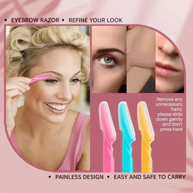 Alt view image 5 of 7 - Ladies Eyebrow Grooming Razors Shaver Set Pack of 3 Multicolor