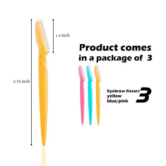 Alt view image 2 of 7 - Ladies Eyebrow Grooming Razors Shaver Set Pack of 3 Multicolor