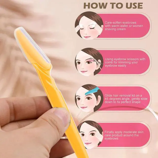 Alt view image 4 of 7 - Ladies Eyebrow Grooming Razors Shaver Set Pack of 3 Multicolor