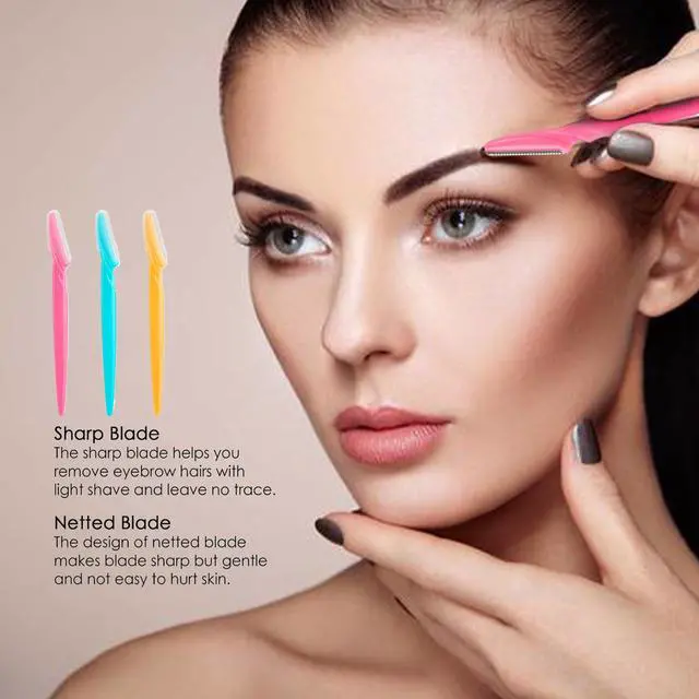 Alt view image 7 of 7 - Ladies Eyebrow Grooming Razors Shaver Set Pack of 3 Multicolor