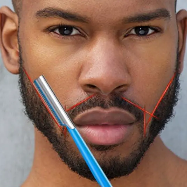 Alt view image 4 of 5 - Beard Shaping Razor Tool Mustache Straight Edge Travel Razors Stainless Steel For Eyebrow Grooming Kit Trimmer Blade For Men Bag Use After Black Color Dye Balm Oil Wash Replacement Disposable Clippers