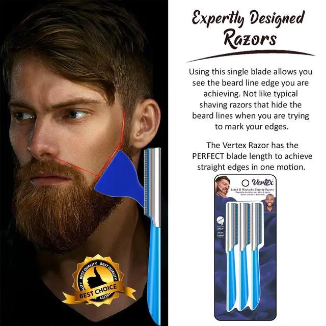 Alt view image 5 of 5 - Beard Shaping Razor Tool Mustache Straight Edge Travel Razors Stainless Steel For Eyebrow Grooming Kit Trimmer Blade For Men Bag Use After Black Color Dye Balm Oil Wash Replacement Disposable Clippers