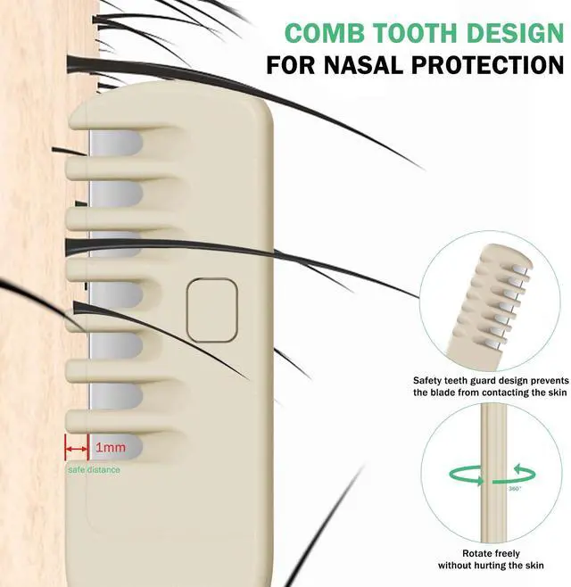 Alt view image 3 of 7 - Manual Nose Hair Trimmer (Pack of 3) - Rotating Nasal Hair Razor Cutter with Ear Picker for Women and Men - Portable Nostril Hair Remover Tools