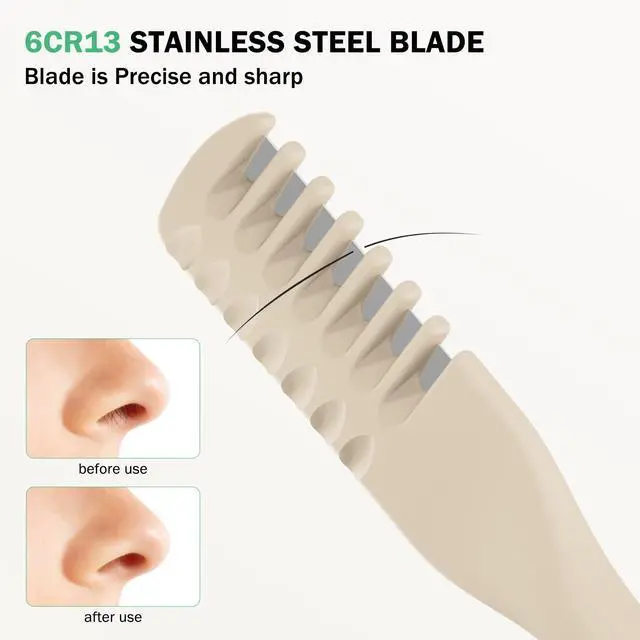 Alt view image 4 of 7 - Manual Nose Hair Trimmer (Pack of 3) - Rotating Nasal Hair Razor Cutter with Ear Picker for Women and Men - Portable Nostril Hair Remover Tools