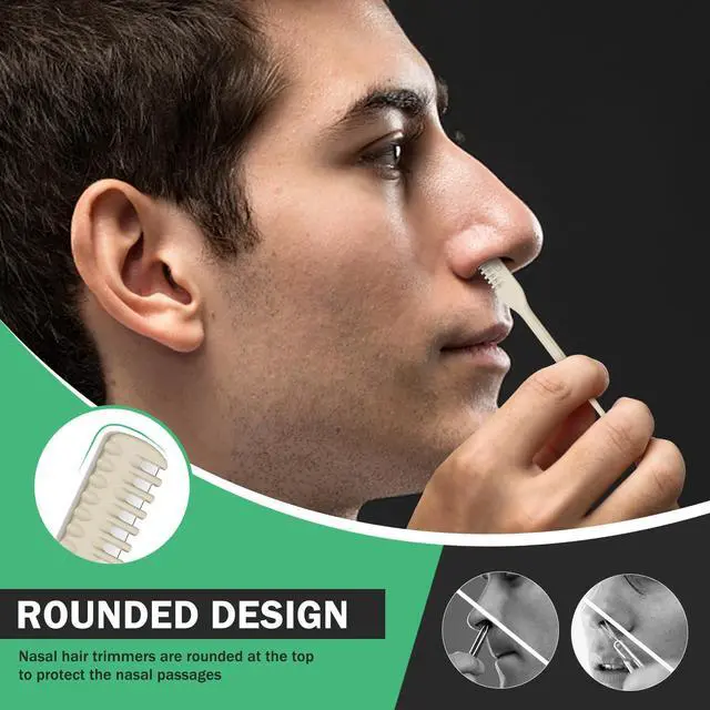 Alt view image 5 of 7 - Manual Nose Hair Trimmer (Pack of 3) - Rotating Nasal Hair Razor Cutter with Ear Picker for Women and Men - Portable Nostril Hair Remover Tools