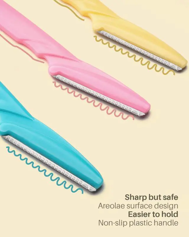 Alt view image 3 of 7 - Dermaplane Razor, 60 Pcs Face Razors for Women and Men, Multipurpose Eyebrow Razor, Dermaplaning Tool for Face by MoHern, Multi-Color (60 Pcs)