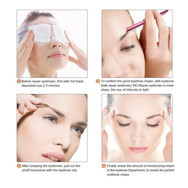 Alt view image 5 of 7 - Eyebrow Trimmer, Completely Stainless Steel Eyebrow Razor Shaper for Men and Women, Grooming Shavers(10 pcs/box)