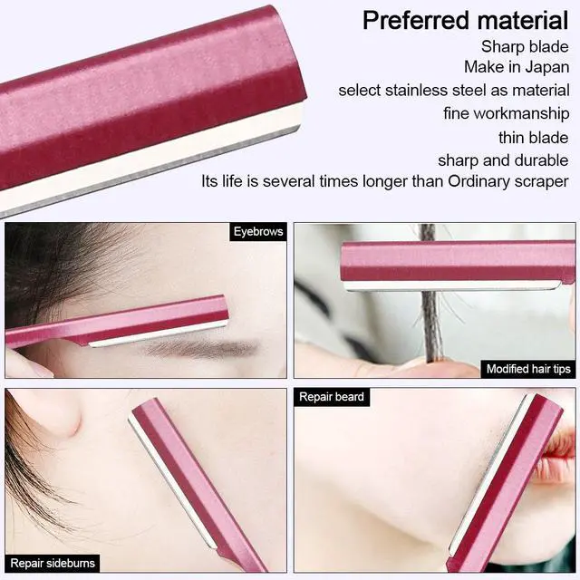 Alt view image 4 of 7 - Eyebrow Trimmer, Completely Stainless Steel Eyebrow Razor Shaper for Men and Women, Grooming Shavers(10 pcs/box)