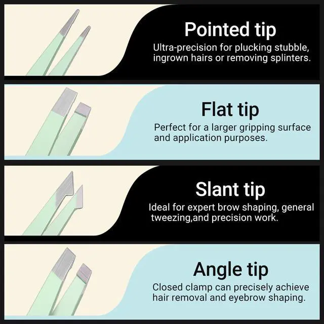 Alt view image 3 of 7 - Tweezers for Women, 8 in 1 Eyebrow Kit with Tweezers, Trimmer, Scissor, Razor, Brush with Travel Bag, Eyebrow Shaping Kit