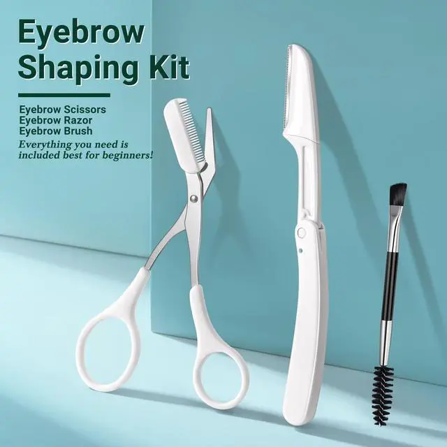 Alt view image 5 of 7 - Tweezers for Women, 8 in 1 Eyebrow Kit with Tweezers, Trimmer, Scissor, Razor, Brush with Travel Bag, Eyebrow Shaping Kit