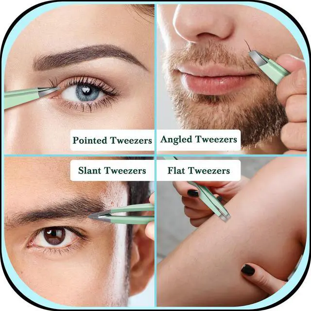 Alt view image 7 of 7 - Tweezers for Women, 8 in 1 Eyebrow Kit with Tweezers, Trimmer, Scissor, Razor, Brush with Travel Bag, Eyebrow Shaping Kit