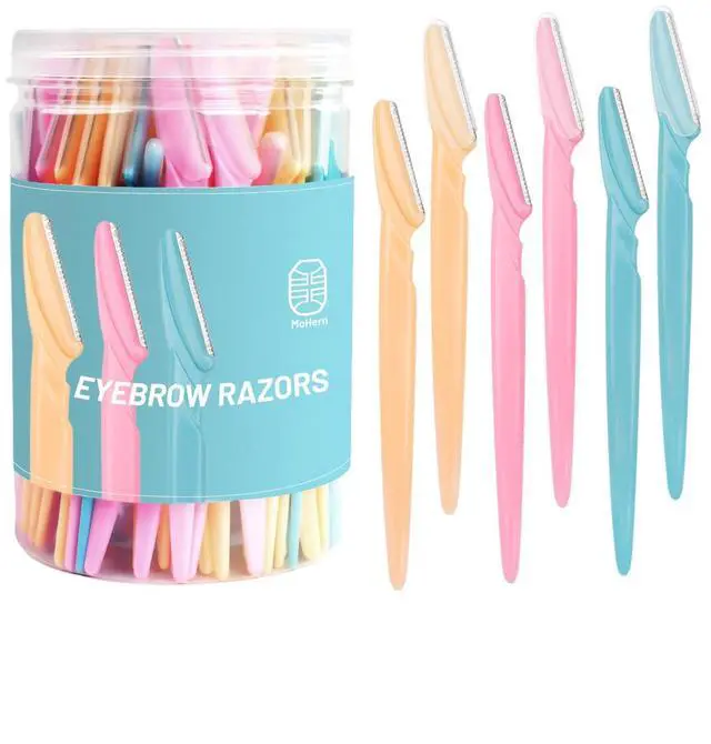Main image of Dermaplane Razor, 60 Pcs Face Razors for Women and Men, Multipurpose Eyebrow Razor, Dermaplaning Tool for Face by MoHern, Multi-Color (60 Pcs Box)
