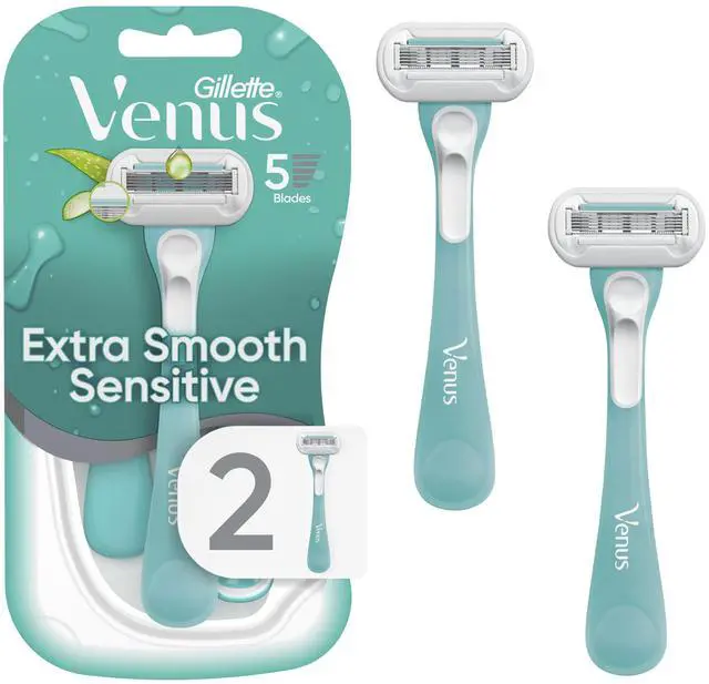 Main image of Extra Smooth Sensitive Disposable Razors for Women with Sensitive Skin, 2 Count