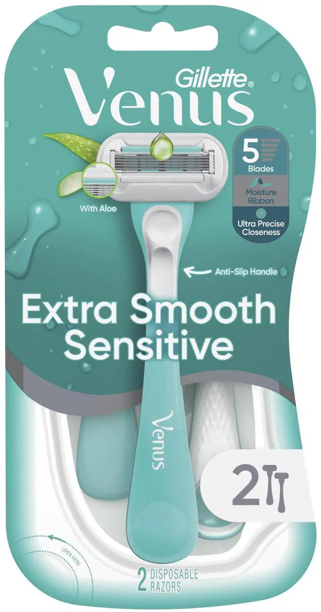 Alt view image 7 of 7 - Extra Smooth Sensitive Disposable Razors for Women with Sensitive Skin, 2 Count