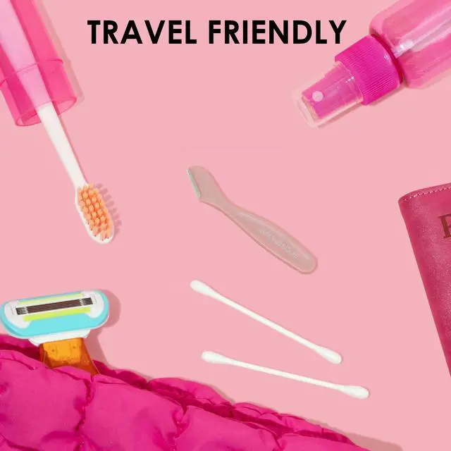 Alt view image 7 of 7 - Mini Touch Up Razors - Travel Size Dermaplaning Tool Set - 3 Piece Mini Travel Razor Kit, One Blade Fixed Dermaplane Razor For Women
