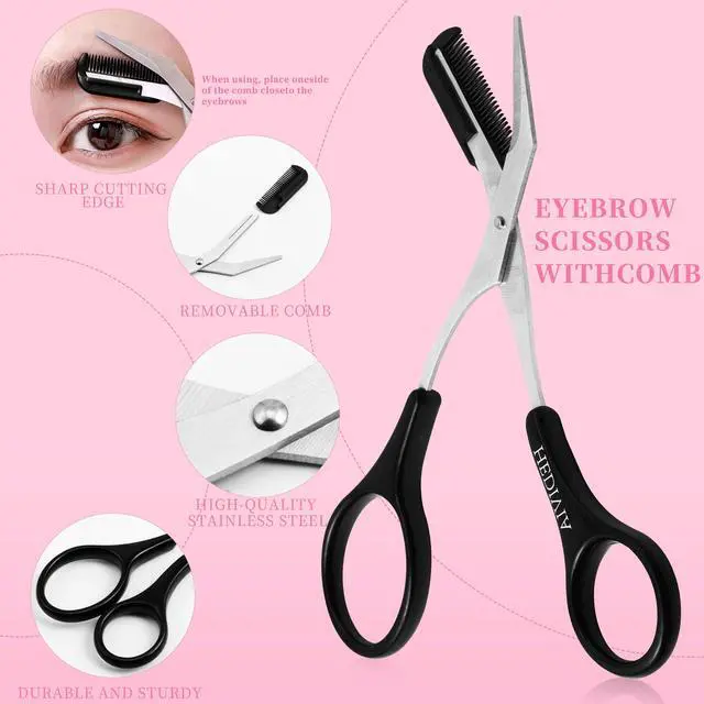 Alt view image 4 of 7 - 9 Pcs Professional Eyebrow Razor for Women Kit,Face Razors for Women Dermaplaning,Dermaplane Razor for Women Face, Womens Disposable Razors for Women with 6 Small Razors Set(Pink)