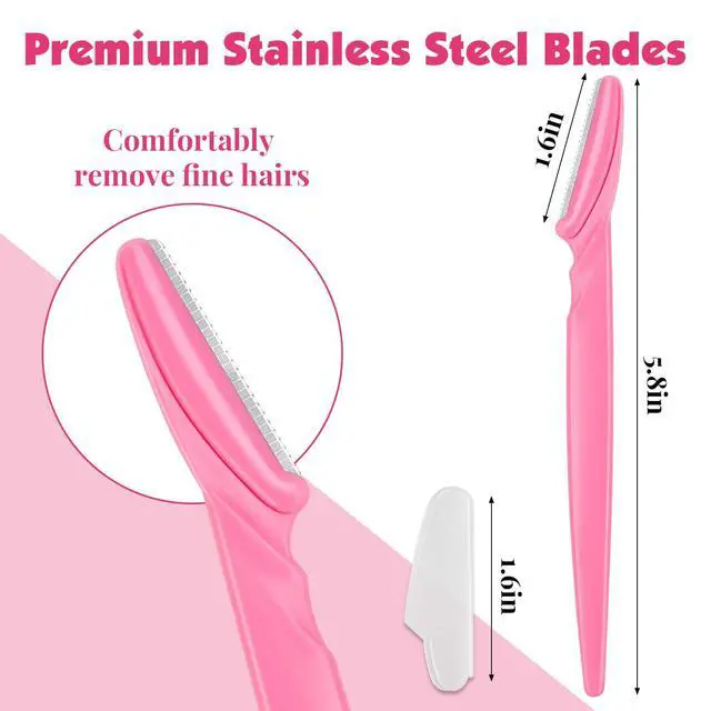 Alt view image 2 of 7 - 100 Pcs Eyebrow and Face Razors for Women and Men, Multi-Color Facial Shavers with Protective Covers, Safe for Beginners