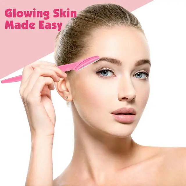 Alt view image 7 of 7 - 100 Pcs Eyebrow and Face Razors for Women and Men, Multi-Color Facial Shavers with Protective Covers, Safe for Beginners