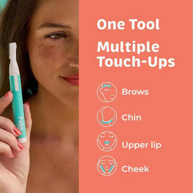 Alt view image 3 of 7 - Face Razor for Women, Twin-Blade Hair Trimmer, Battery Included | Quick facial hair removal, hair trimmer women, eyebrow razor, upper lip, nose, battery included, stainless steel twin-blade
