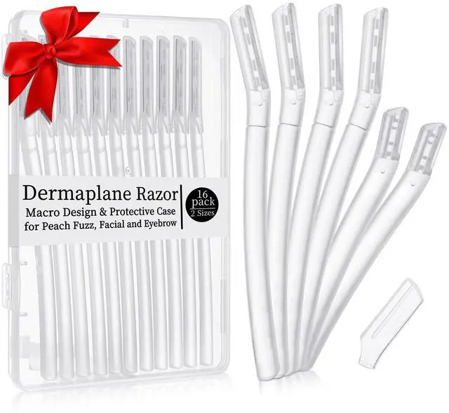 Main image of 16 Count Dermaplane Razor for Women Face, Micro Blades | Professional Clear Face Razors for Peach Fuzz, Eyebrow Hair Remover, 12 Long and 4 Short Gentle Skin Exfoliation Blades