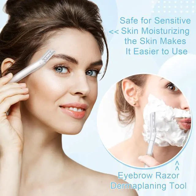 Alt view image 4 of 7 - 16 Count Dermaplane Razor for Women Face, Micro Blades | Professional Clear Face Razors for Peach Fuzz, Eyebrow Hair Remover, 12 Long and 4 Short Gentle Skin Exfoliation Blades