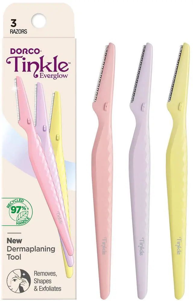 Main image of (3 ct), Eyebrow Razor & Face Razors for Women, Peach Fuzz Remover, Dermaplaning Tool, Stainless Steel Blades, Stocking Stuffers