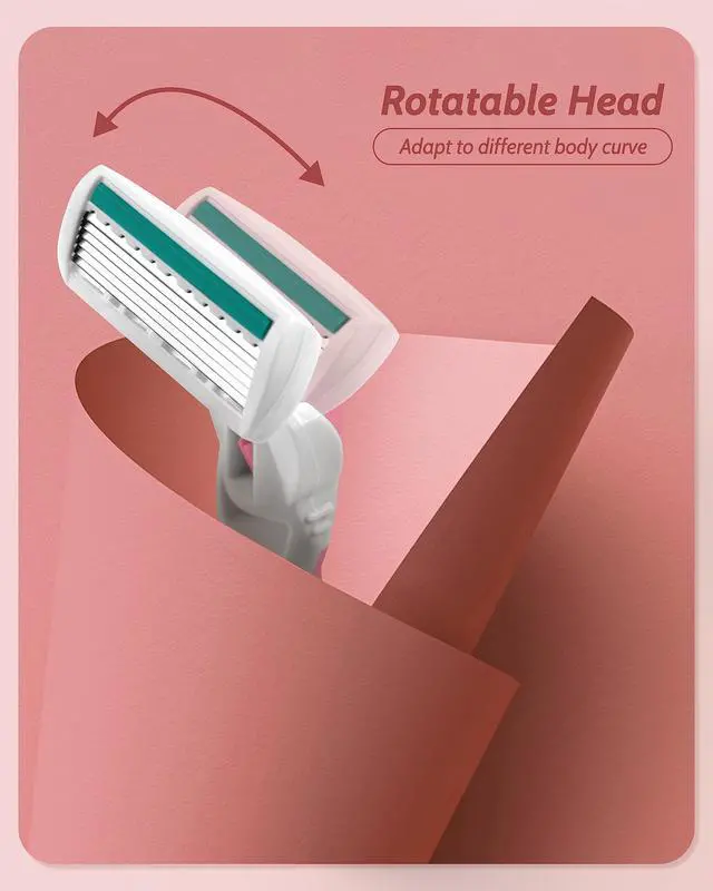 Alt view image 3 of 7 - Razors for Women Sensitive Skin, 6 Blades Womens razors for Shaving, including 1 Travel Razor for Women with 12 Blade Refills