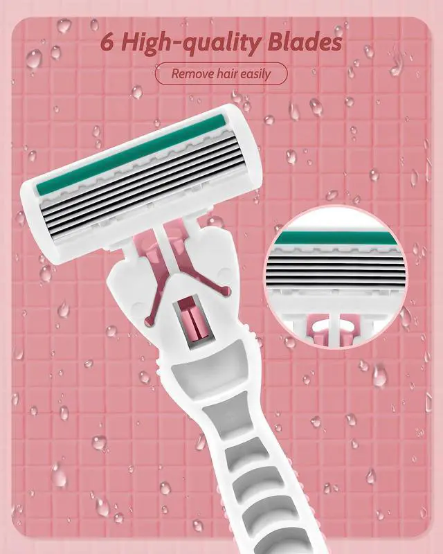 Alt view image 4 of 7 - Razors for Women Sensitive Skin, 6 Blades Womens razors for Shaving, including 1 Travel Razor for Women with 12 Blade Refills
