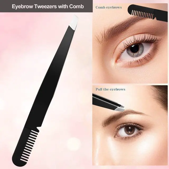 Alt view image 5 of 7 - Eyebrow Razor, Eyebrow Kit, 5 in 1 Eyebrow Trimmer, Eyebrow Grooming Set for Women and Men, Including Comb Tweezers, Scissors, Brow Razors, Brush for Eyebrow Eyelash Extensions