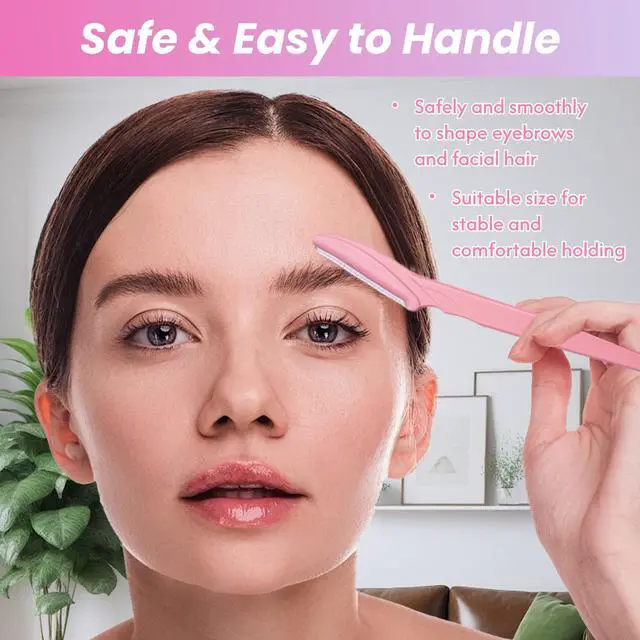 Alt view image 4 of 7 - Eyebrow & Face Razors, Dermaplaning Tool, 100 Pack | eyebrow and face razors with protective covers for dermaplaning, peach fuzz removal and precise eyebrow shaping