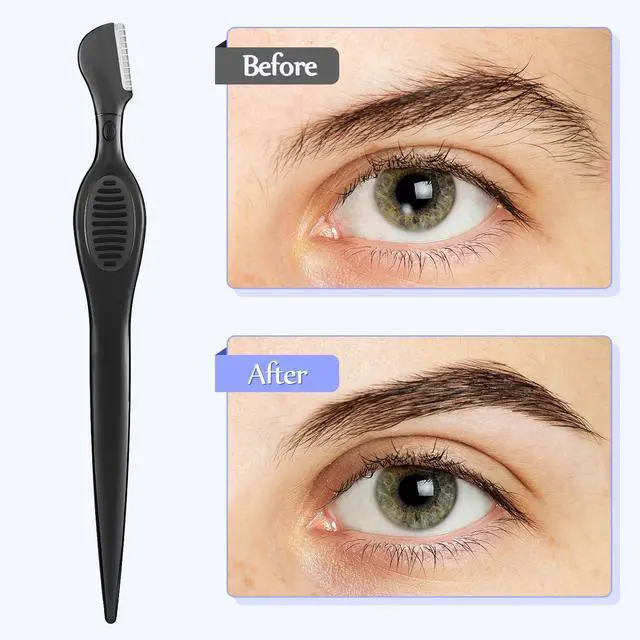 Alt view image 3 of 6 - 21 Pcs Eyebrow Razor Face Trimmer Cover,Black | Facial Shaver for Women Makeup, Multipurpose Dermaplaning Tool with Safety Guard, Portable Peach Fuzz Remover