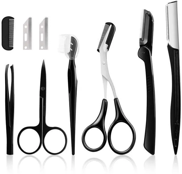 Main image of Eyebrow Kit, Multipurpose Exfoliating Dermaplaning Tool Face kits | Eyebrow Razor Eyebrow Tool Kit for Women Girl, Men for Eyebrow Grooming Set (9 in 1)