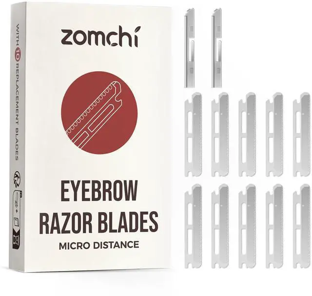 Main image of 10PCS Eyebrow Razor Refills with Micro Distance, Razor Blade Refills | Dermaplaning Razor Refills, Plastic Free Eyebrow Razor Blades, Easy Blade Replacement