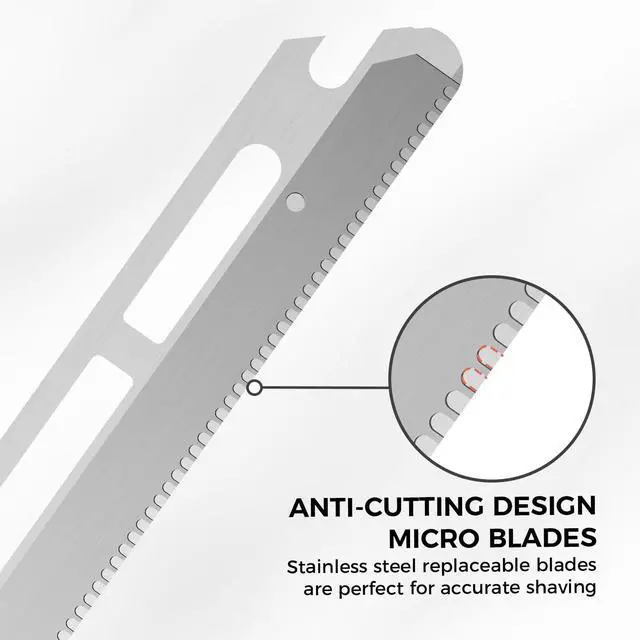 Alt view image 2 of 6 - 10PCS Eyebrow Razor Refills with Micro Distance, Razor Blade Refills | Dermaplaning Razor Refills, Plastic Free Eyebrow Razor Blades, Easy Blade Replacement
